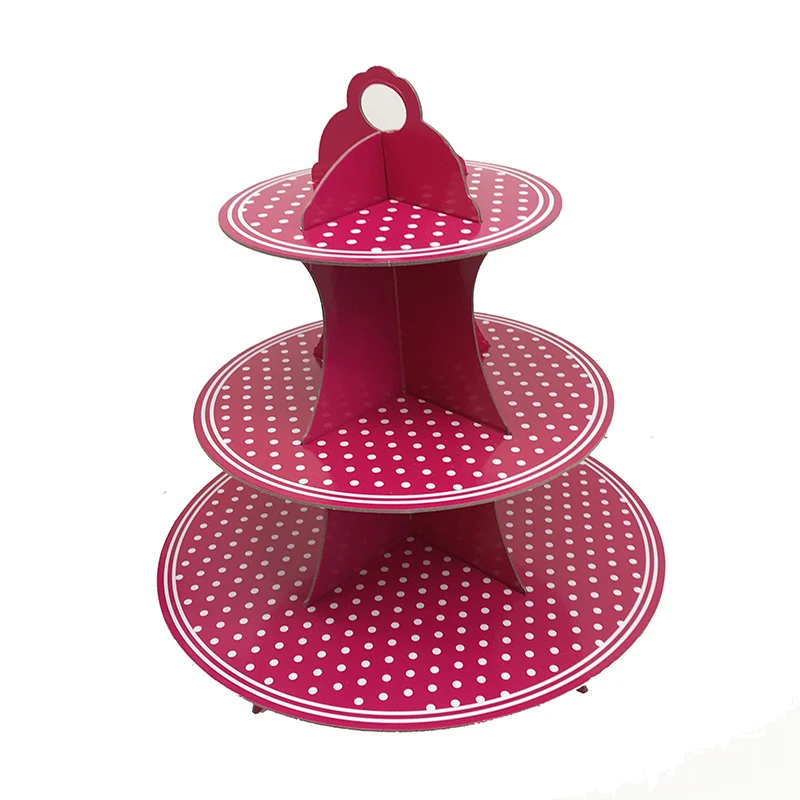 
3 уровня картон дисплей торт держатель для праздников и дней рождения поставки бумаги кекс стенд 