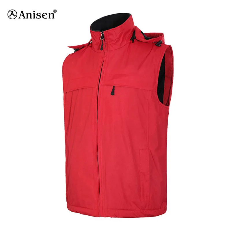 
wholesale custom men softshell vest outdoor waterproof windproof fashion vest with hood 