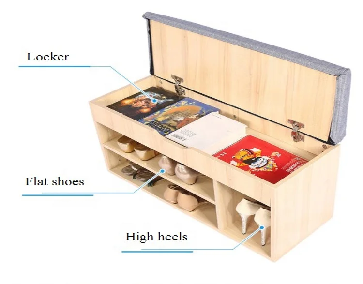 Wood Fabric Sofa Change Shoes Storage Storage Household Shoe Cabinet