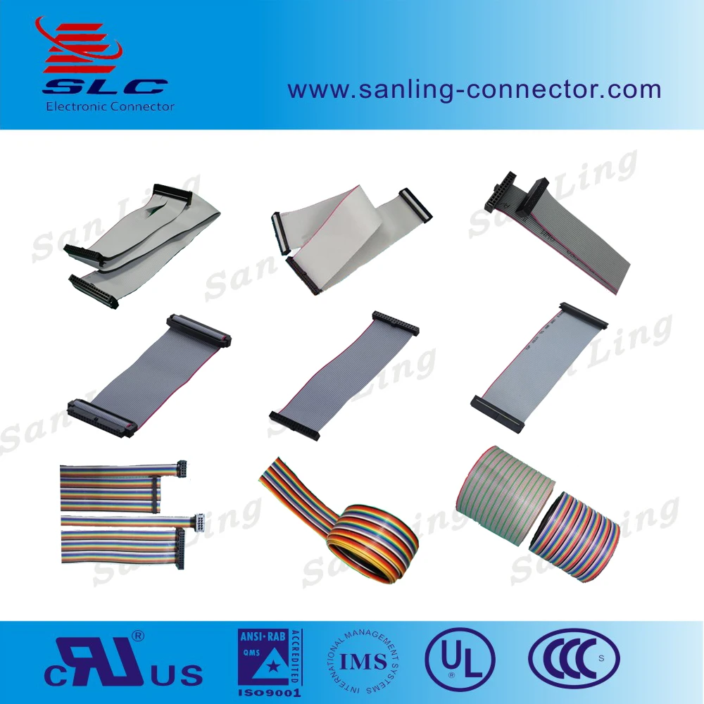 UL/ROHS одобрил электрические 16 контактный разъем IDC плоский кабель 2.54 мм шаг idc плоский кабель