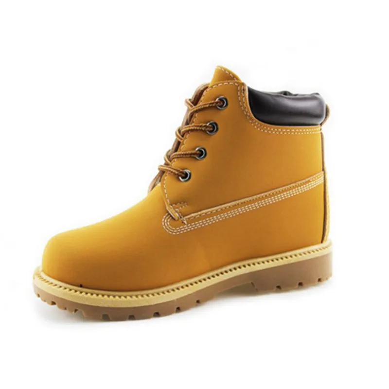 
Kids Lace-Up Ankle Boots Boy Girl Waterproof Outdoor Workboots 