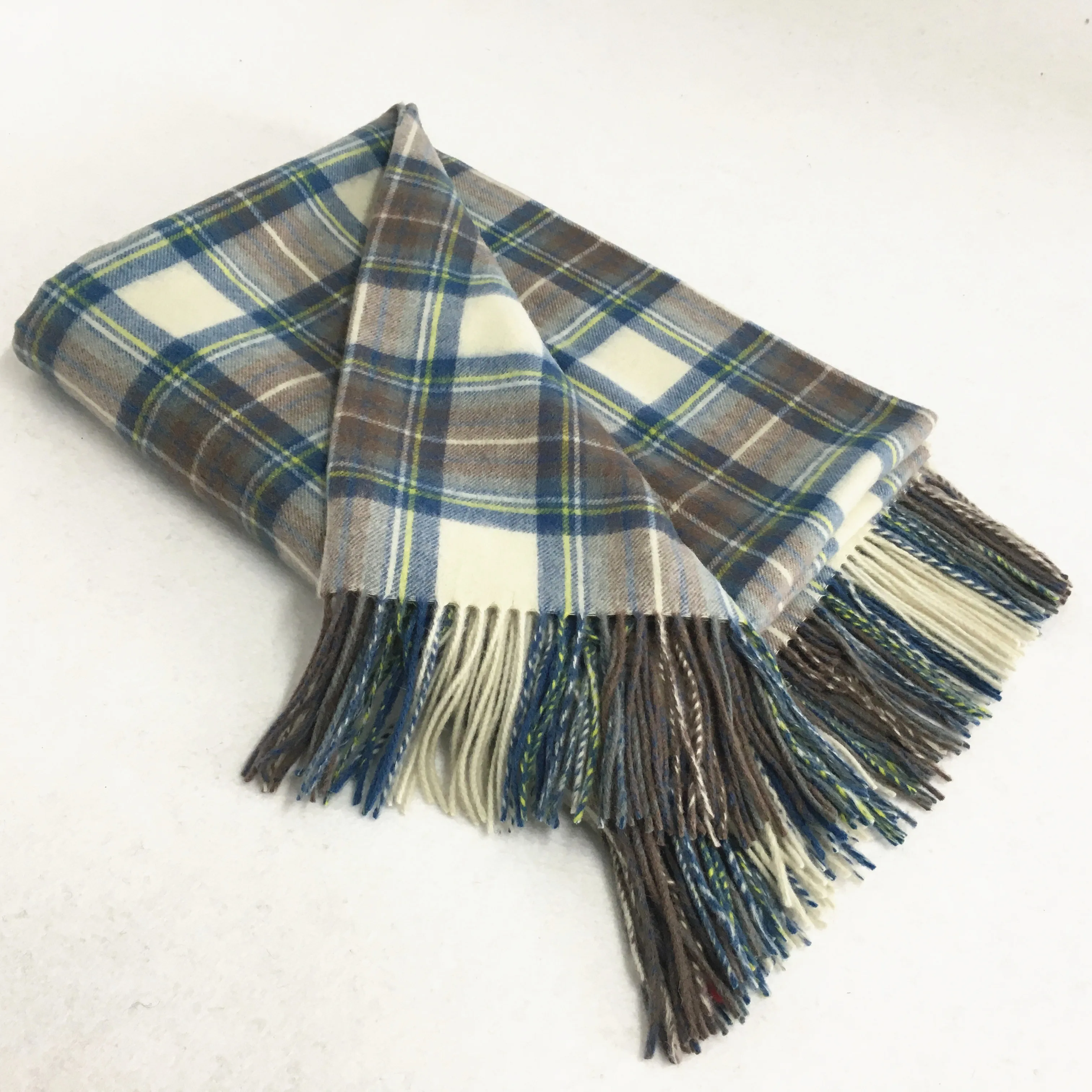 Tartan 100% Wool Shawl Sofa Throw Blanket Scottish Blanket