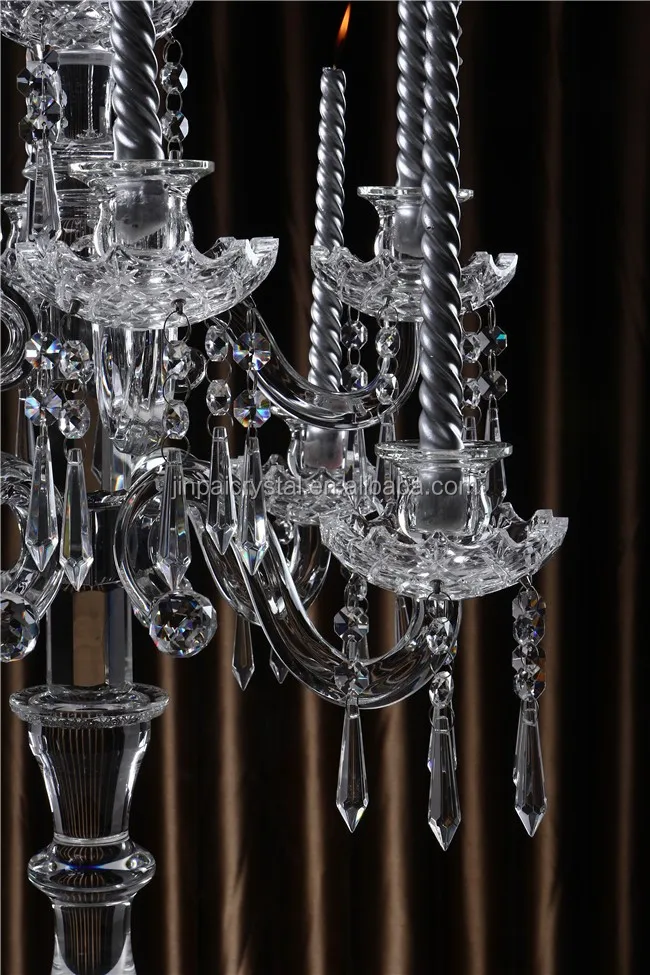 Crystal Candle Holder 9-arms Candle Stand 67cm Tall Wedding Event Candelabra Candle Stick