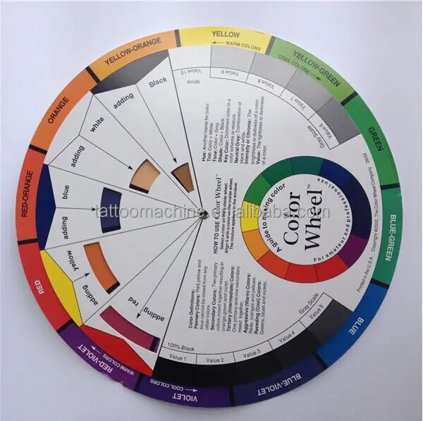 1Pcs Profession Permanent Makeup Machine Color Tattoo Card Pigment Palette Colors Mixing Refer Card