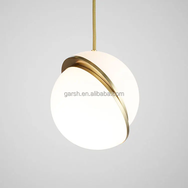Golden Iron Milk White Modern Acrylic Pendant Light