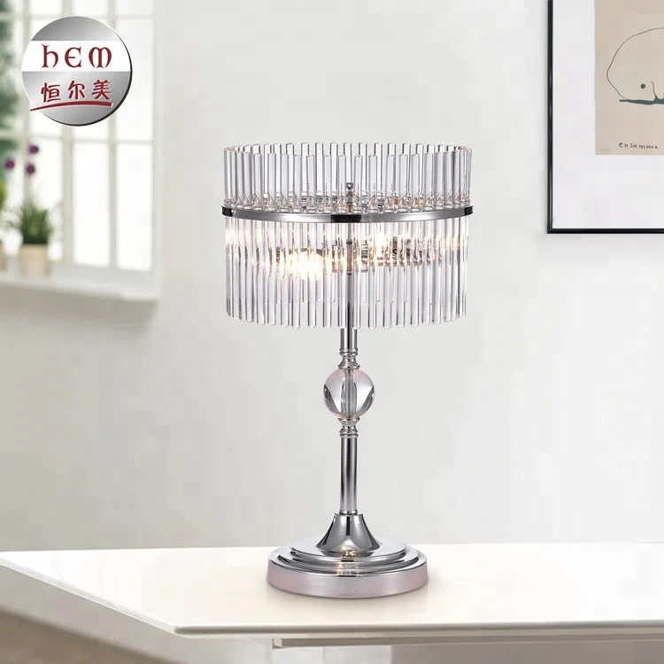 
Home Decor Reading Lamp Chrome hotel crystal table lamps luxury 
