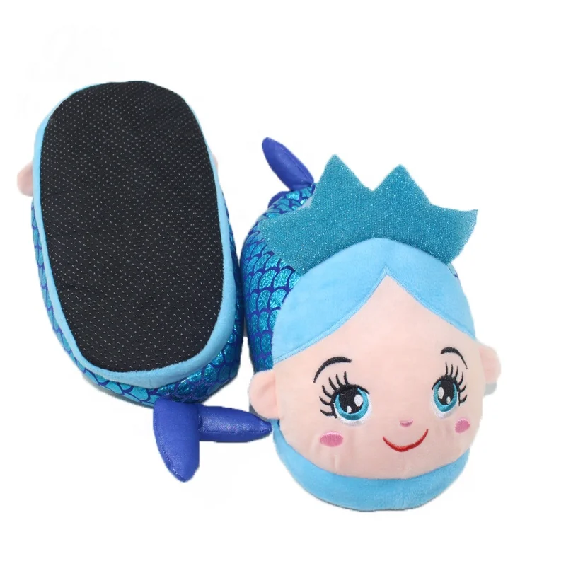 
Winter Adult Plush Sequins Mermaid PVC Home Super Soft 28cm Fluffy Slippers 