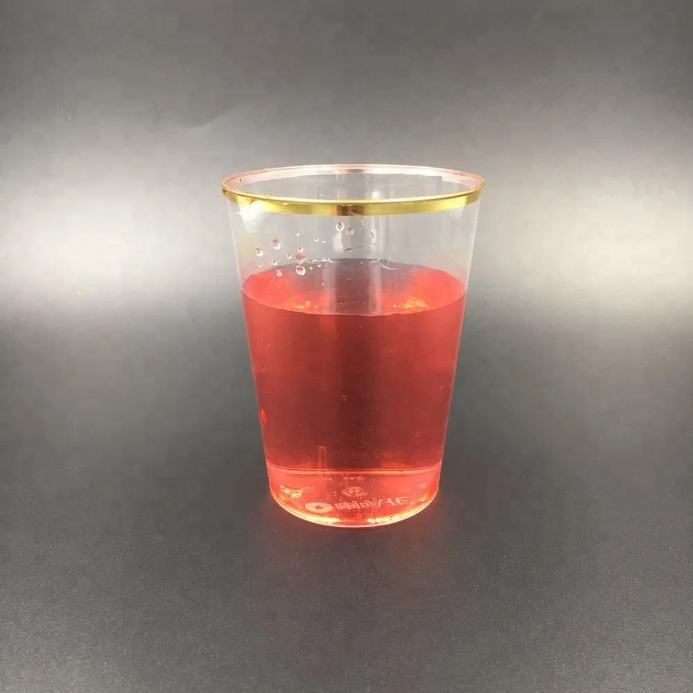300ml plastic gold rim disposable cup manufacturer