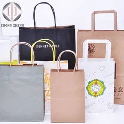 Customized Logo Recyclable Shopping Black Color Kraft Paper Bag With Twisted Handle