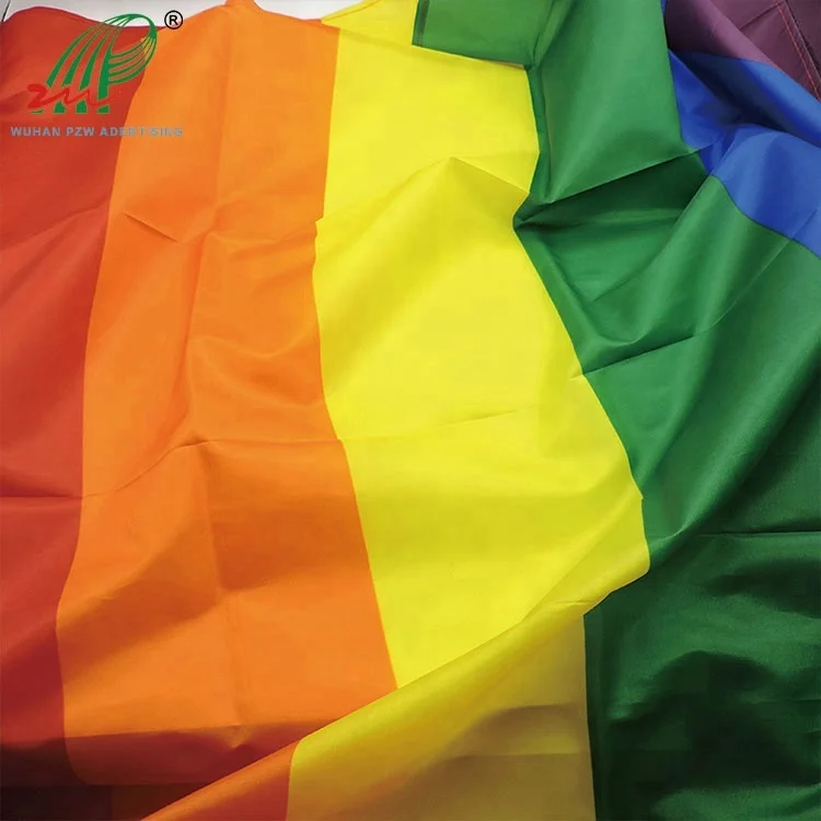 OEM Manufacturer Cheap Durable Fabric Large American Gay Pride Rainbow Flag