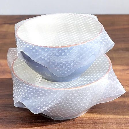 Высококачественные силиконовые растягивающиеся пищевые свежие крышки/обертки