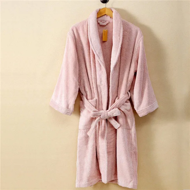 
Classical Style Waffle Weave Style Gold Purfle 100% Cotton Hotel Bath Room Linen Bath Robe 