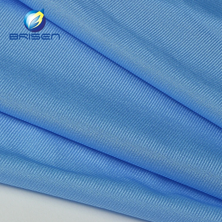 Soft Breathable Blue Textile Thin Scuba Fabrics For Dress