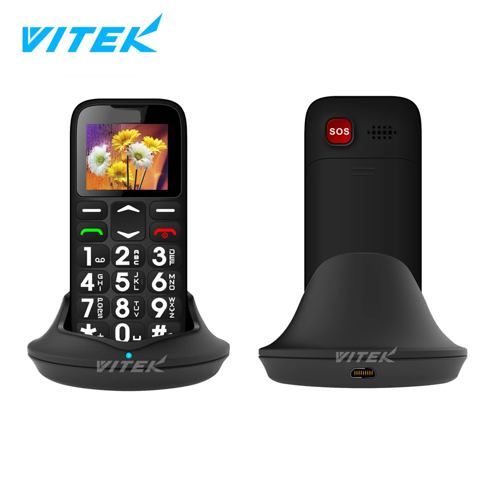 1.8 дюймов Большой кнопку старик fcc сотовый телефон пожилых людей, дешевые док-SOS старых людей в возрасте мобильного телефона