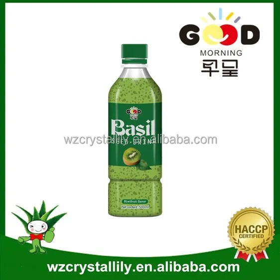 
500ml PET bottle basil seed drink raspberry kiwifruit,passion fruit grape flavors 