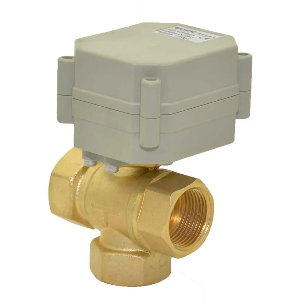Латунный моторизованный Электрический мини-шаровой кран COVNA, 1/2 дюйма, 90 градусов, 3 канала