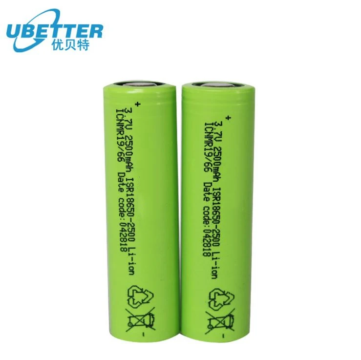 High Discharge Rate Rechargeable Li-ion Battery Customized 18650 2500 Mah 8C 20A 18650 3.7V 2500mah 1 Hour 800 Times 3.7 Volt