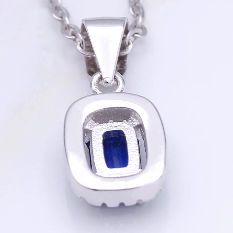 POLIVA Cheap White Gold Plated Blue Sapphire Birthstone Cubic Zircon Prong Set Jewelry Charms Pendants