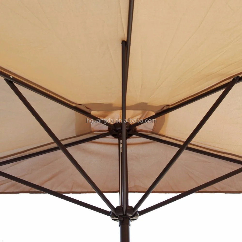 
side Small patio furniture half round shape balcony umbrella outdoor parasol 