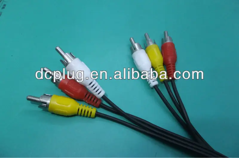 3 rca видео кабели с черным, аудио и видео кабели