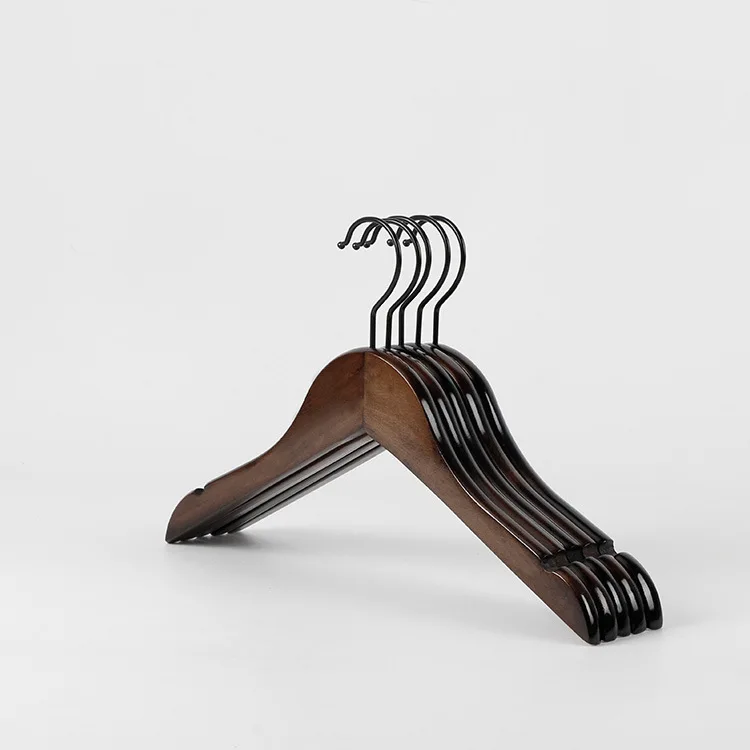 Cheap personalized deluxe wooden cloth logo chlidrens mens woman garment clothing laundry hanger