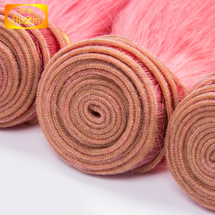 Wholesale Brazilian Cuticle Aligned Hair Bundle With Frontal Pink Color 9A Grade Brazilian Human Hair