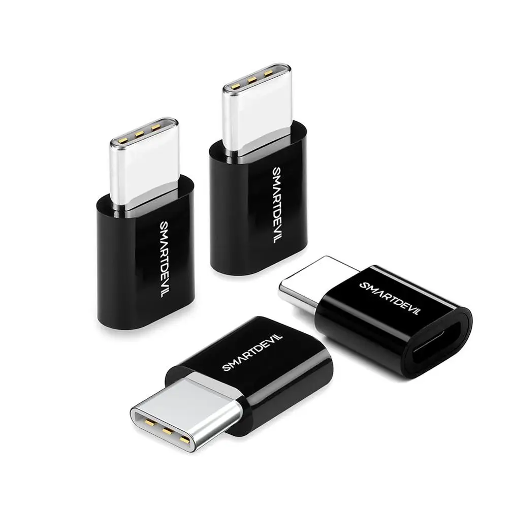 
USB Type C Adapter 4-Pack SmartDevil USB-C Male to Micro USB Female Convert Connector Charger for Samsung Galaxy S9 S8 Plus Note 