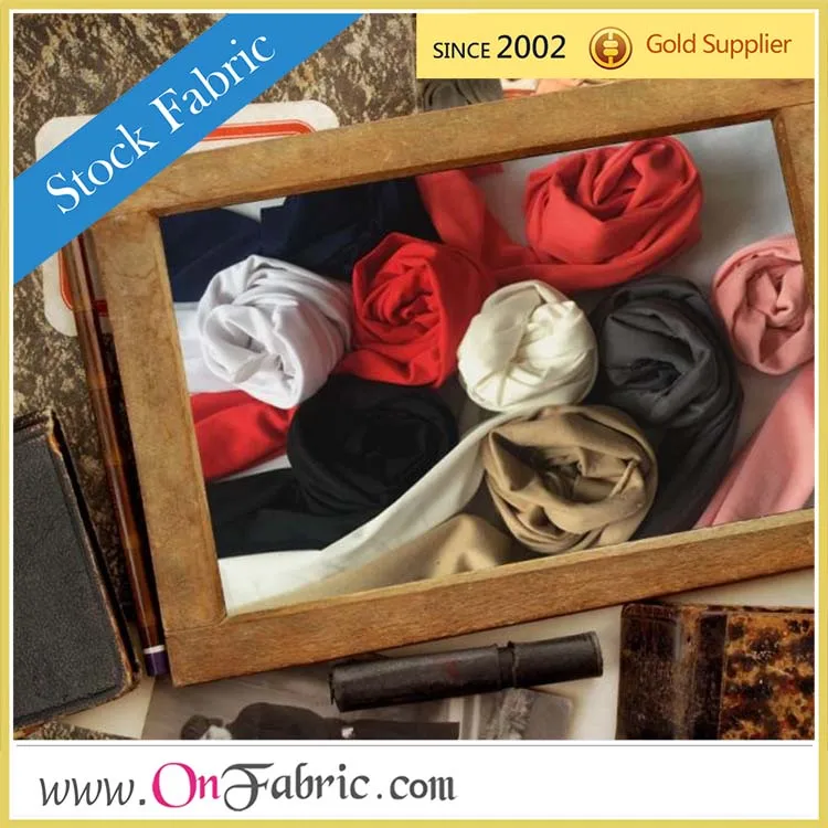 Ткань большой выбор подержанных машин: 30 искусственный шелк полиэстер спандекс однотонный окрашенная тканая ткань из 150 см 190GSM