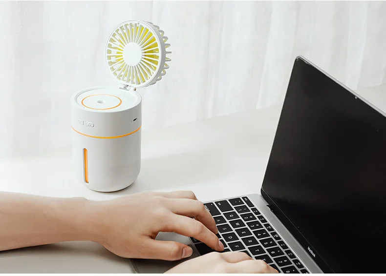 wholesale 3 in 1 rechargeable mini plastic air ventilation humidifier portable  cool misting fan foldable water spray fans