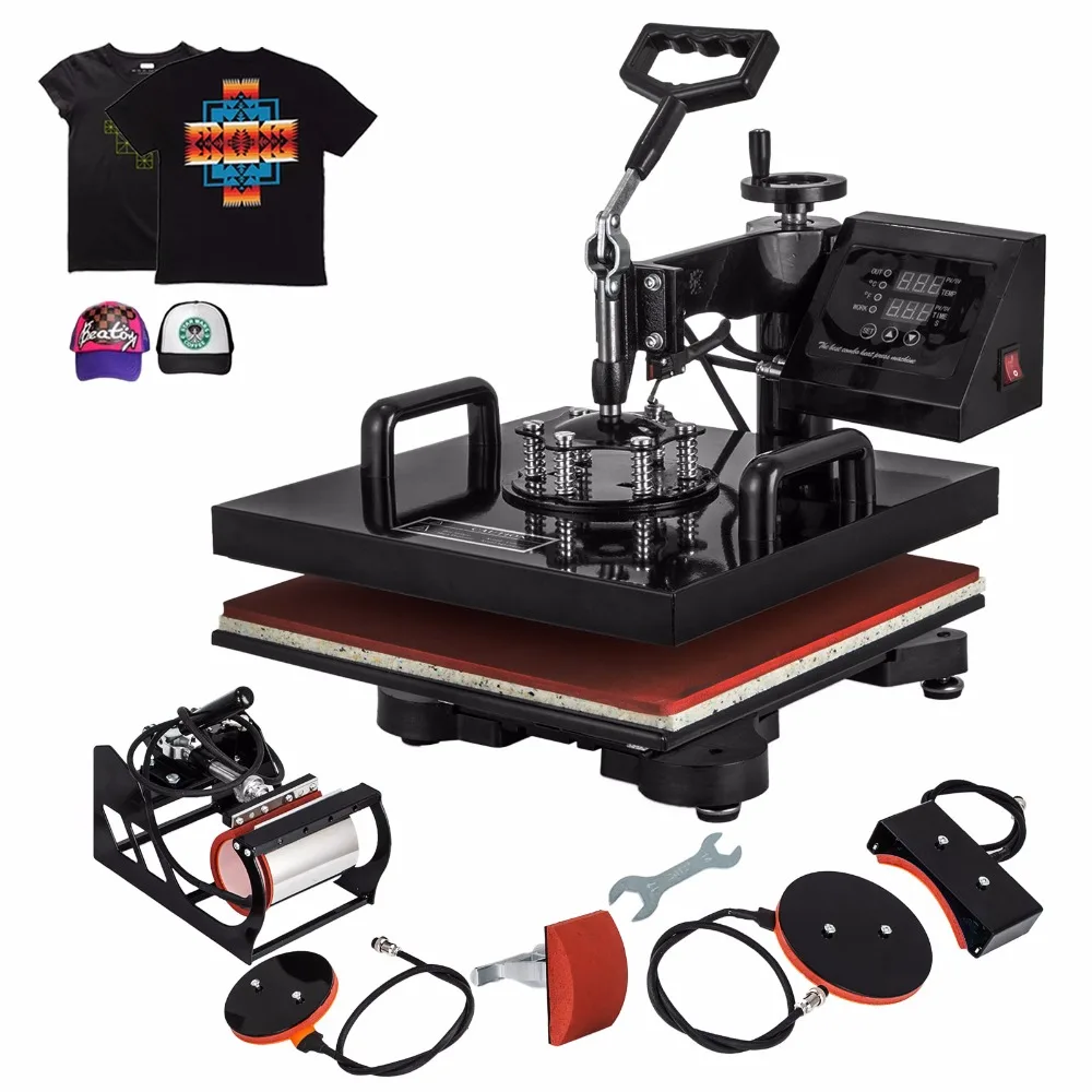 
5 in 1 Digital Heat Press Machine Multifunctional Transfer Sublimation for T-Shirt Mug Cup Hat Cap 15