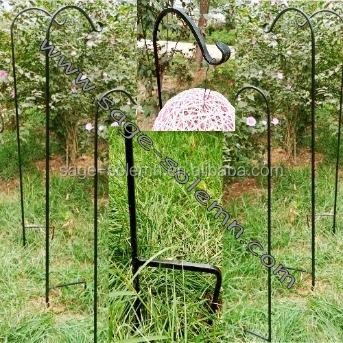 Forged Solid Iron Decorative Garden Shepherds Hook Heavy Duty Wrought steel Bird Feeder Hanger Basket  Wall Plant Bracket