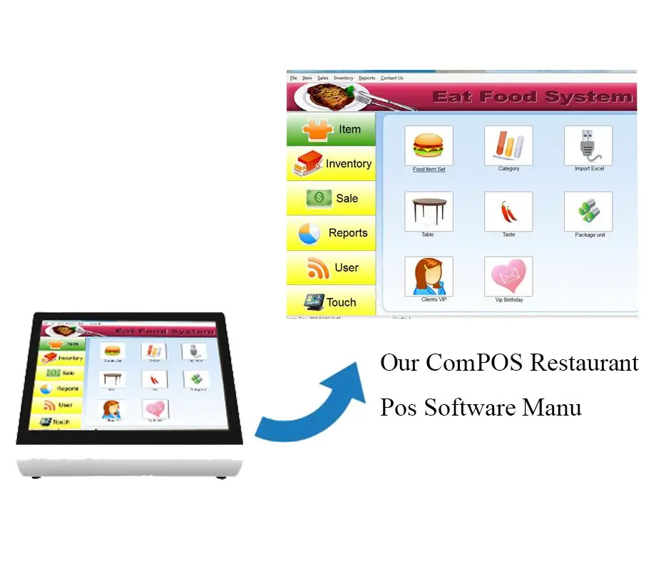 12 inch touch screen pos terminal restaurant small pos all in one system cheap pos system for retail