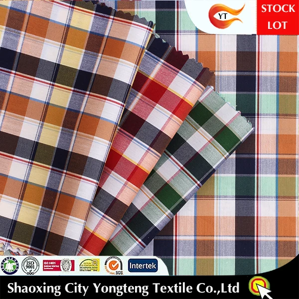 New yarn dyed elastic plaid cotton shirt fabric