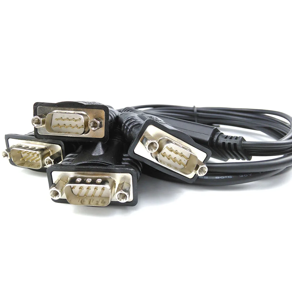 FTDI USB to 2 Ports RS232 4 Ports 9pin DB-9 Male to USB Serial Hub Adapter for IPC ARM SBC POS Serial Printer Card Reader