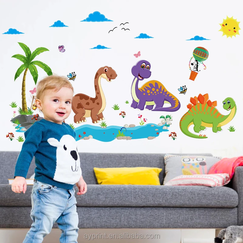 SK9125 Dinosaur Cartoon Animal Wall sticker Kids Nursery DIY decorative removable wall sticker