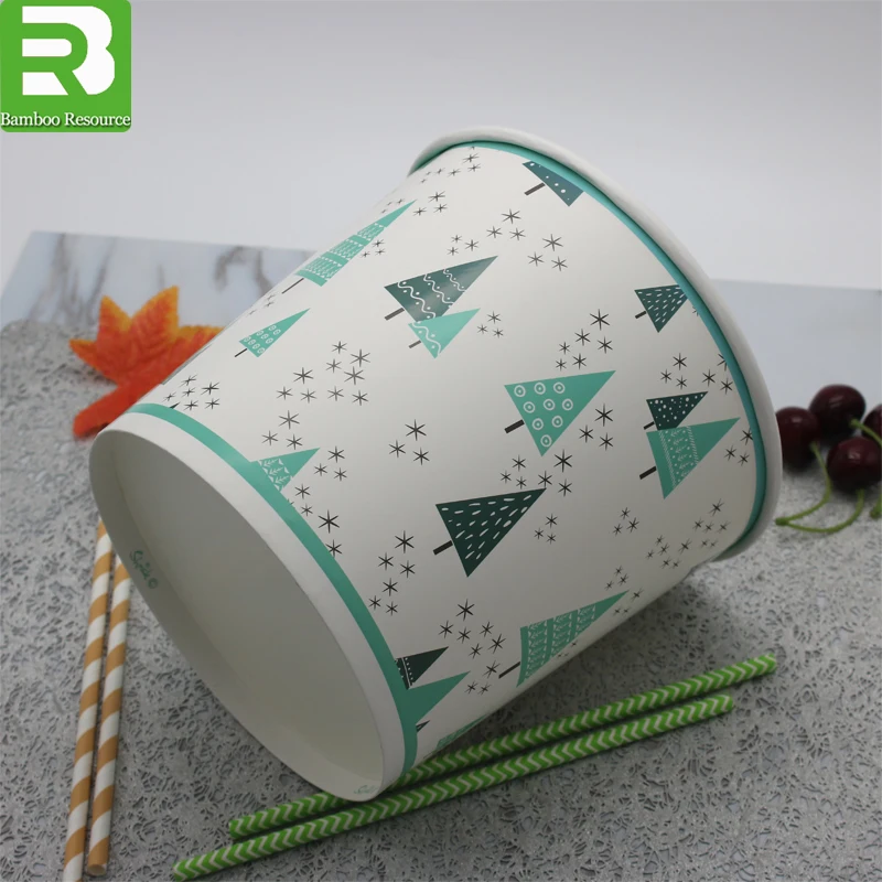 disposable custom printed paper popcorn bucket