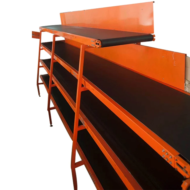 Low power aluminum frame rubber flat belt conveyors