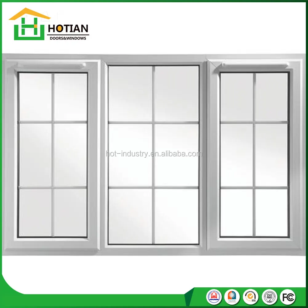 China Supplier Economic Used Bangladesh Window Aluminum Bay and Bow Window Wood Color with Latest Grills Design