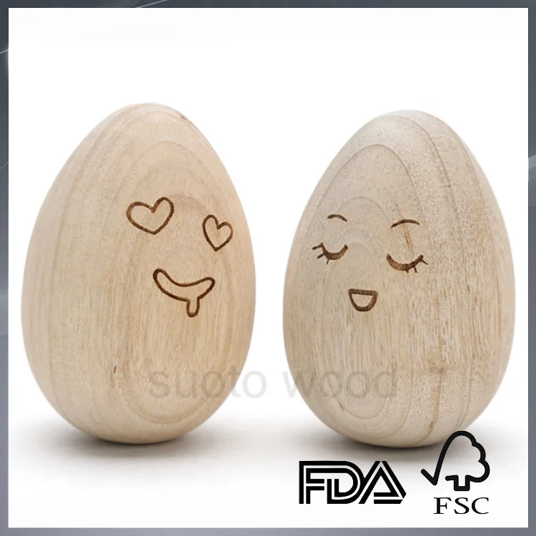 wooden eggs wood eggs with laser logo DIY wooden egg