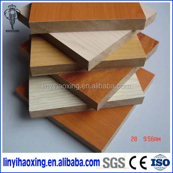 
16mm E2 glue walnut color melamine coated mdf board 