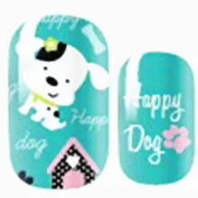 Blue Bone Lovely Nail Arts Sticker 14 pcs set Waterproof Nail Decal Art Sticker Gel Polish