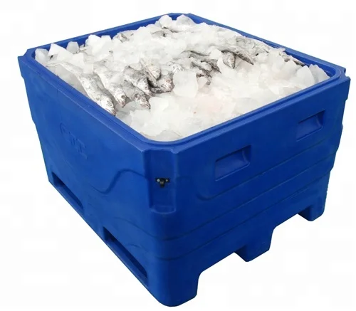 Rotomold Technology, 600L Plastic ice box for frozen products, large cooler, fish storage container