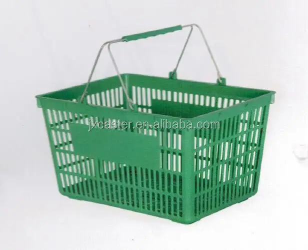 28L Custom available red wire plastic supermarket shopping basket with Single Handle