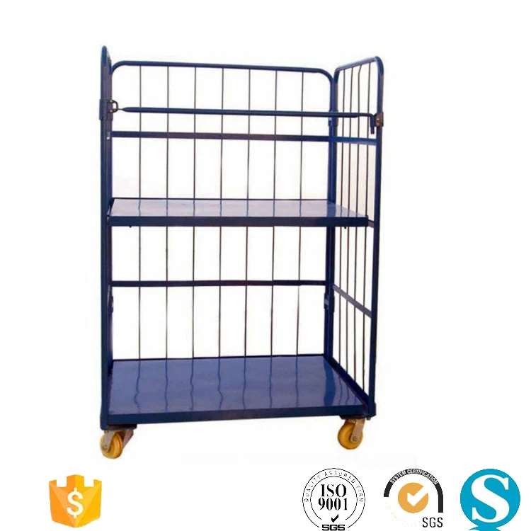 
Removable foldable warehouse metal logistics tool trolley 