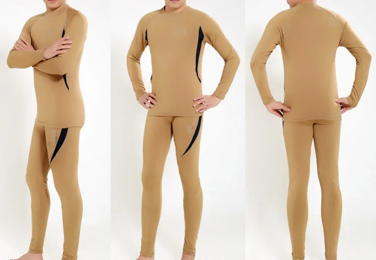 Tactical fleece thermal underwear men sweat quick drying thermo underwear mens breathable elasticity  Long Johns tops pants set