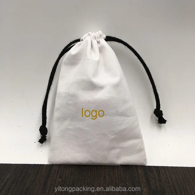 
Wholesale White Cotton Gift Jewelry Pouch With Logo 