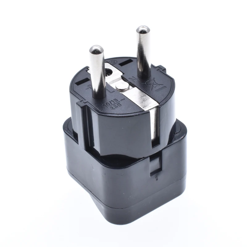 Universal socket to french plug adapter EU type F round 2 pins 10A with ground travel charge  conversion plug socket adapter