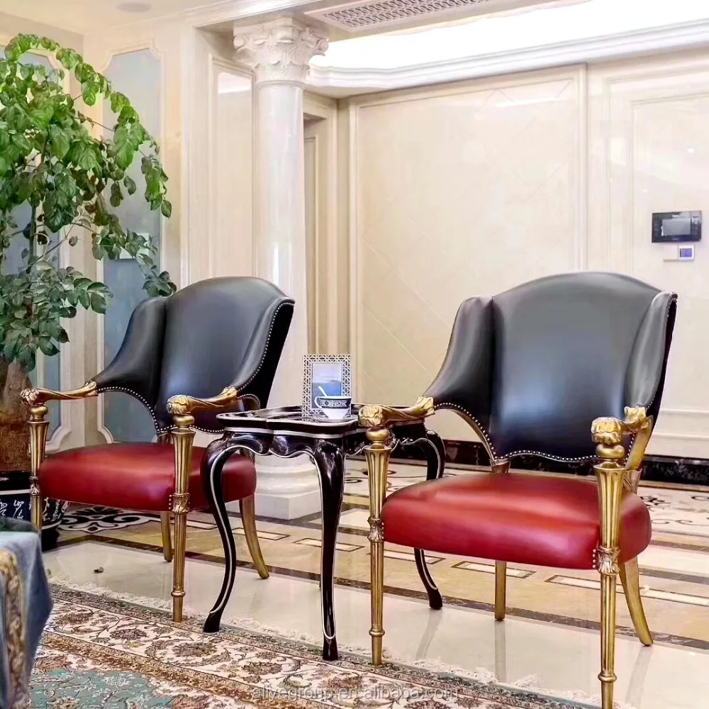 luxury armchair french style classic hand carved antique english style home furniture armchair-KA32