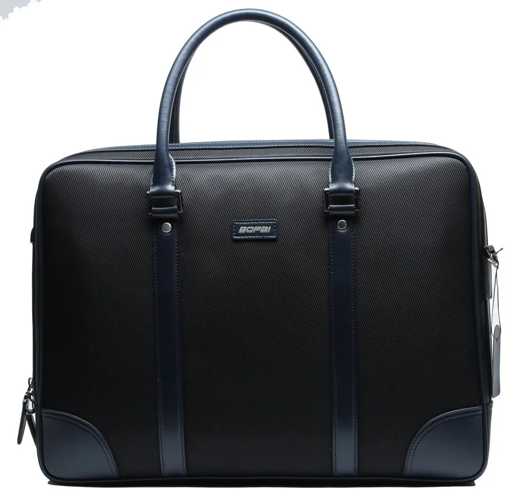 Classic designer microfiber nylon leather waterproof briefcase computer laptop bag for males