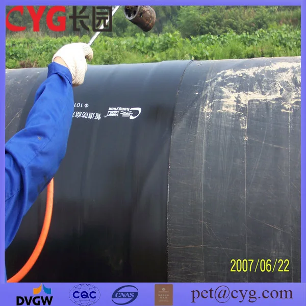 HDPE heat shrink wraparound sleeve for pipelines 3LPE heat shrinkable sleeve